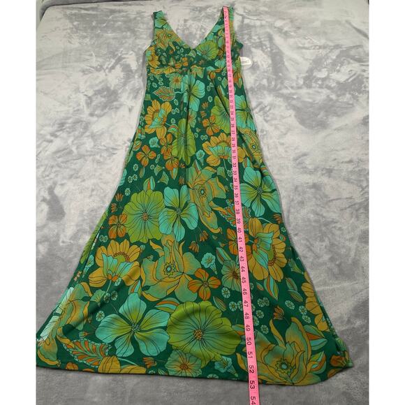 Nine Lives Bazaar Dress 6 Green Emerald Sarah Bias Midi Tropical Party Boho New - Picture 13 of 14